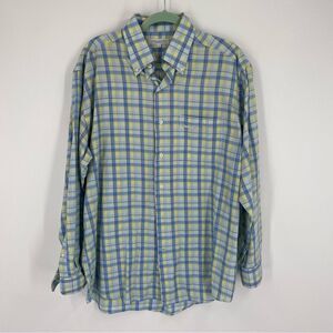 Alex Cannon Men’s Plaid Button Front Long Sleeve Shirt size L